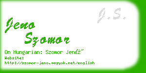 jeno szomor business card